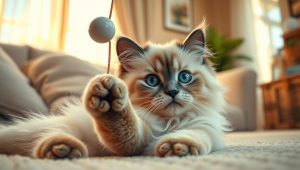 kucing ragdoll bermain